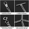 Silver Men's Pocket Watch Chain Vintage Albert Chain with Lobster