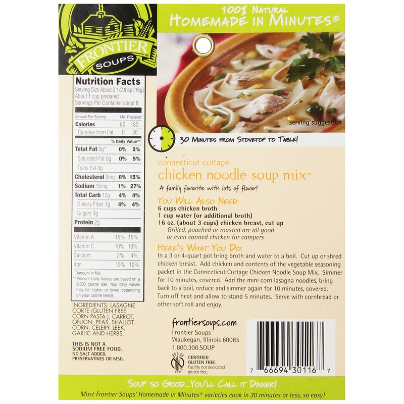 Frontier Soups Homemade In Minutes Soup Mix, Connecticut Cottage Chicken