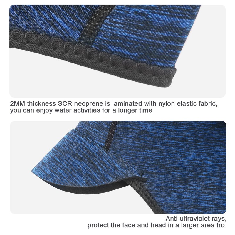 Erato Diving Head Caps 2 mm Neoprene Snorkel Hat (Blue)