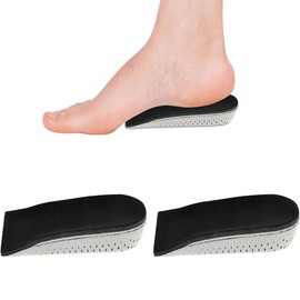 ZYHSLZ 1 Pares Plantillas para Aumentar Altura, Plantillas de Gel Hombre y Mujer, Plantillas de Espuma Viscoelástica, 2cm, Invisibles, Absorbentes de Sudor, Transpirables para Zapatos, Botas (Negro, 3 cm)