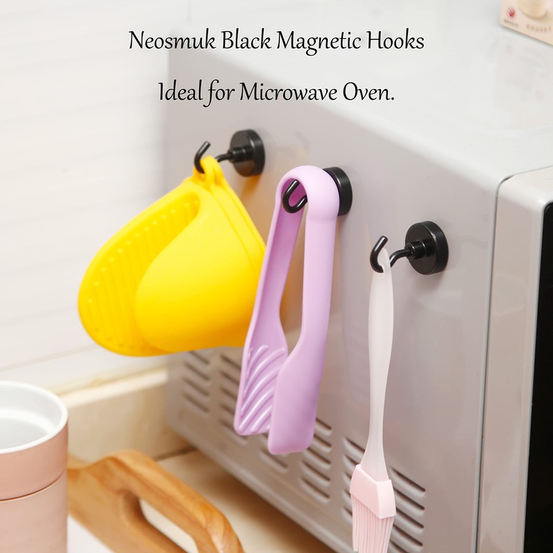 Neosmuk Black Magnetic Hooks, 30 kg High Performance Earth Magnets