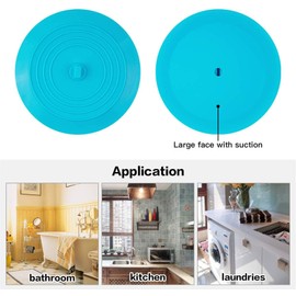 tifanso 2 Pack 6” Bathtub Tub Drain Cover Stopper, Large Silicone Suction Bathroom Drain Plug Hair Stopper, Bathroom Accessories for Kitchen and Laundry