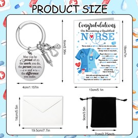 HOWAF Nurse Graduation Card, Congratulations Card with Keyring, Qualified Nurse Graduation Gifts for Her, Him, Daughter, Son, Granddaughter, Grandson, Niece, Nephew, Friends