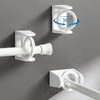 Curtain Rod Holder, Easy-Install No-Drill Curtain Rod Holder, 360° Flexible