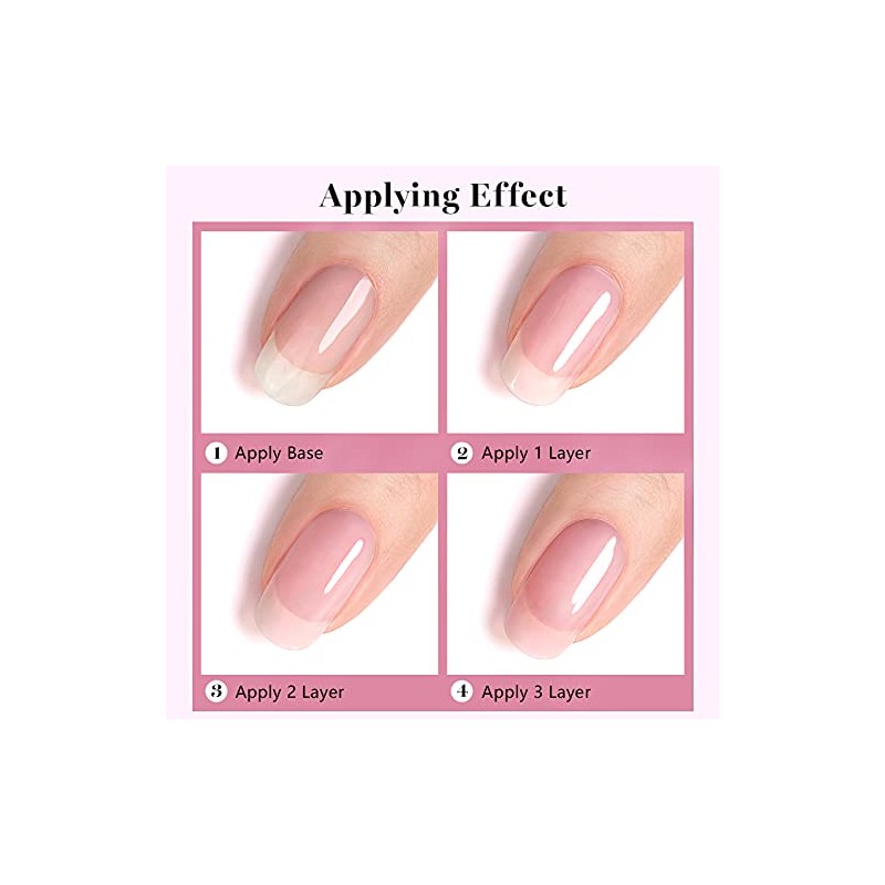 RARJSM Esmalte De Uñas En Gel Rosa Translúcido, Secado Con