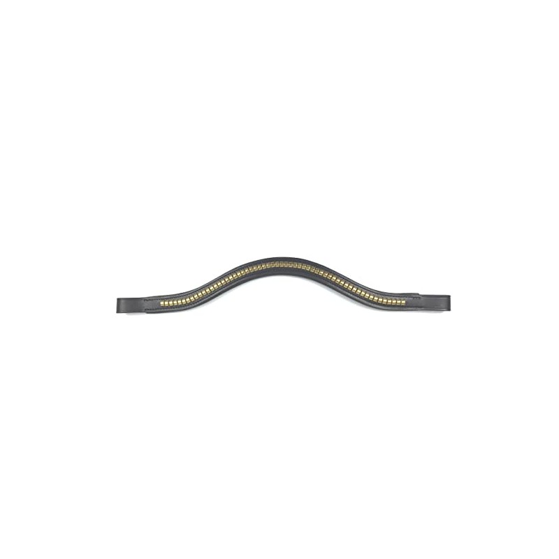 gs-sports Headband for Bridle Gold Clincher Headband Leather Black 42