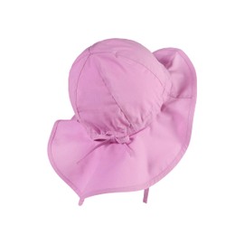 Sterntaler Children's Sun Hat with Tie Strap - Girls Children's Hat UV Sun Protection 50+ - Sun Hat Made of Organic Poplin - Peaked Cap with Neck Sun Protection Offers Optimal Sun Protection - Blossom Pink, 51