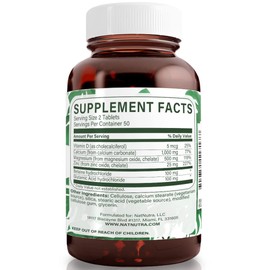 Natural Nutra Calcium Magnesium Zinc Supplement with Vitamin D3 for Bone Strength, Gluten Free and Sugar Free, Essential Mineral Complex 100 Count (Pack of 2)
