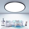 libtit 16.5 Inch Large Black Flush Mount Ceiling Light, 4200LM