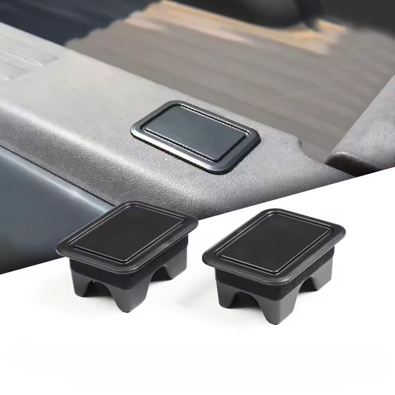 2Piece Black Stake Pocket Covers Rear Truck Pickup Bed Rail