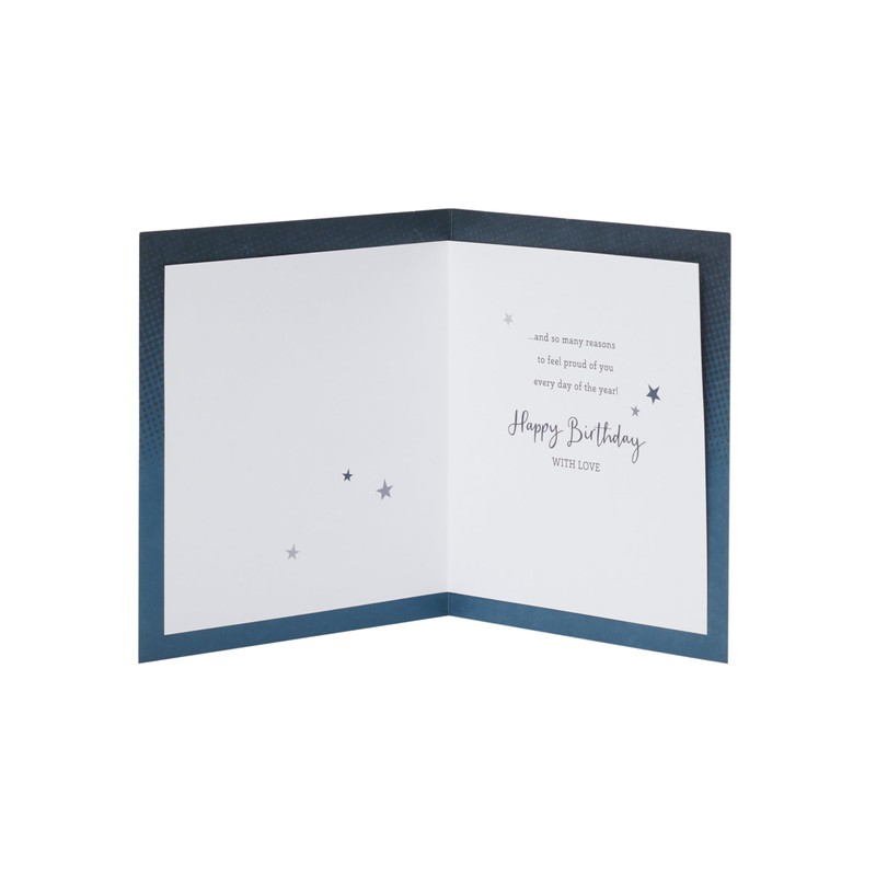 UK Greetings Birthday Card for Son - Gold & Blue