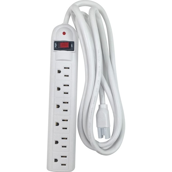 Compucessory 25102 Strip Surge Protector,1080 Joules, 6 Outlets, 6-Ft Cord,