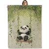 VOPNXLT Cute Panda Blanket, Soft Cozy Lightweight Happy Cartoon Pandas