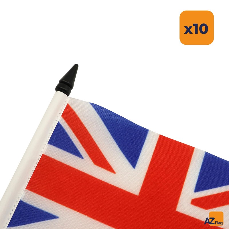 AZ FLAG Pack of 10 UK Table Flags - 6"