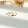 QueenBee 14K Gold Wave Ring | Trendy Curve Glossy Adjustable