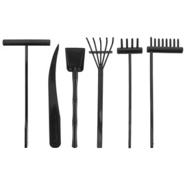 STOBOK Zen Garden Accessories 6Pcs Mini Zen Garden Rake Black Sandbox Rake Tools Accessories Rock Sand Garden Tools Kit Sand Rakes Toys for Adults Table Office Relaxation Gifts Sand Zen Garden