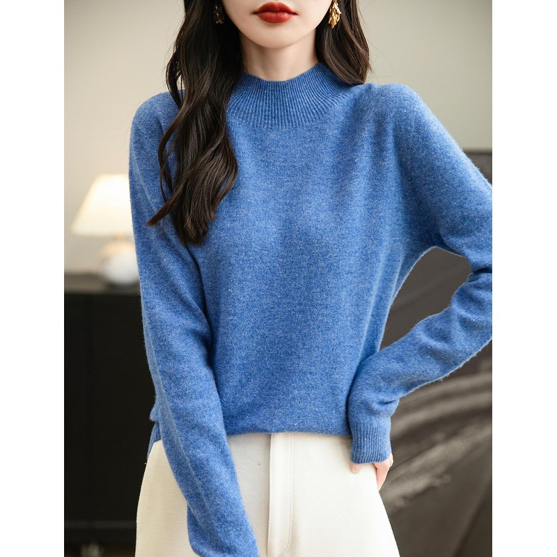 Chanyarn Women's Cashmere Long Sleeve Sweater Mockneck 2025 Fall Winter