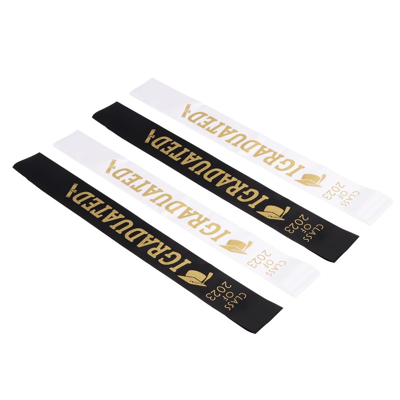 5 Sets Graduation Sash Polyester Party Congratulation with Letter Keepsake