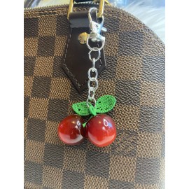 Unbranded Cherry Bag Charm Keychain Key Fob Red Christmas Birthday Gift New