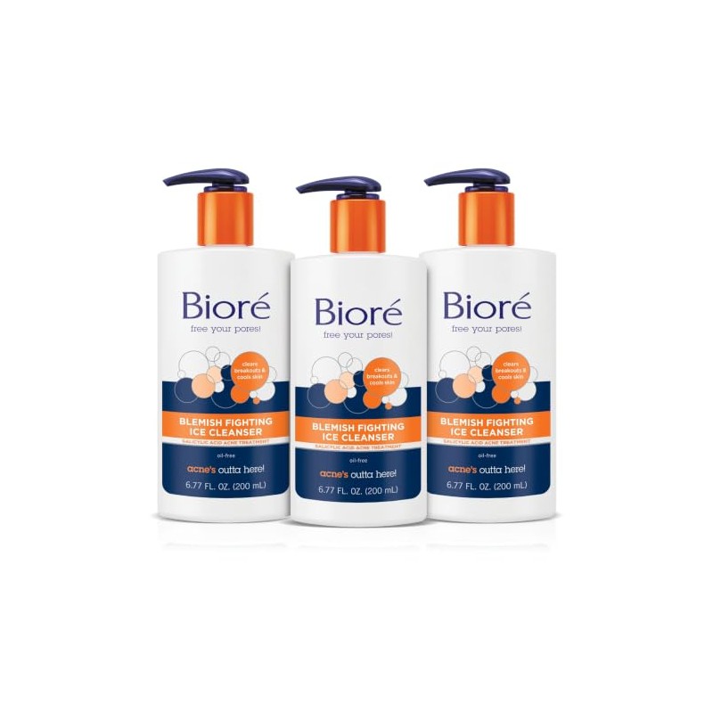 Bioré - Biore Ice Cleanser Face Wash, limpiador que combate