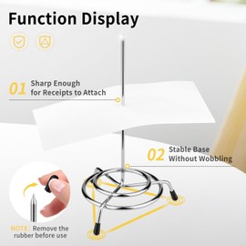 Ticket Stabber for Restaurant, 3PCS Ticket Receipt Holder Stabber Check Spindle Stick Orders Spike for Businesses Kitchen Office, Bill Fork, Memo Holder Spike