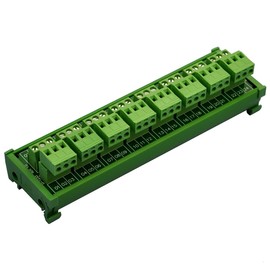 Electronics-Salon DIN Rail Mount Pluggable 8x3 Position 10A / 300V Screw Terminal Block Distribution Module. (Top Wire Connects)
