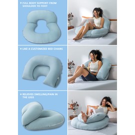 INSEN Reading Pillow, Back Pillow for Sitting in Bed and Couch, Gaming Pillow for Adults, Sit Up Support for Bed, Green Jersey