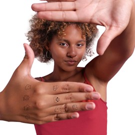 Ubica Temporary Tattoos Adult,Fake Tattoos,Realistic And Long-Lasting Non-Reflective,Waterproof For 1-2 Weeks,Cute Animal Tattoo 3.5x3.8 Inches Black