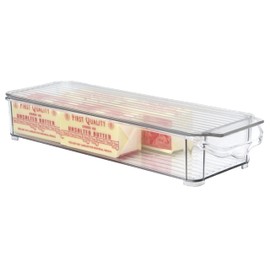 Plastic Food Storage Container Bin with Lid and Handle for Kitchen, Pantry, Cabinet, Fridge, Freezer - Organizer for Snacks, Produce, Vegetables