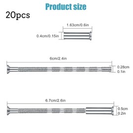 M3 Door Handle Fixing Screws and Sleeves, 20 Sets Door Handle Bolt Through Fixings Nickel Plated Connecting Screw for Fixing Door Handles Keyholes Hollow Cabinets Drawers Escutcheons