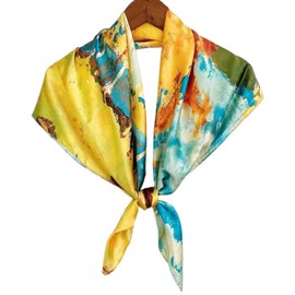 MAIRY Silk Square Scarf Lightweight Satin Scarves Paisley Bandanas Head Scarfs Hair Sleeping Wraps for Women GB090038