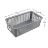 Cadineer 6 Packs Storage Basket with Handles, Plastic Grey Baskets,