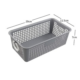 Cadineer 6 Packs Storage Basket with Handles, Plastic Grey Baskets, Small Baskets