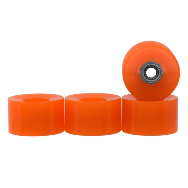 Teak Tuning Apex 71D Urethane Fingerboard Wheels - Cruiser Style, Bowl Shaped, 8.7mm Diameter - ABEC-9 Stealth Bearings - Made in The USA - Lava Orange Colorway