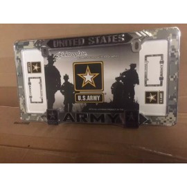 Chrome Emblems U.S. Army Star All Metal License Plate Frame (NEW)