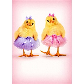 Two Chicks in Tutus Cute Easter Card