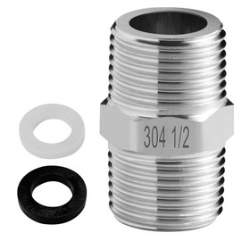 Shower Hose Adapter-Shower Hose Extension, 1/2 to 1/2 Shower Head Adapter, Used to Connect Two Hoses, 304 Solid Stainless Steel Hose Fitting.