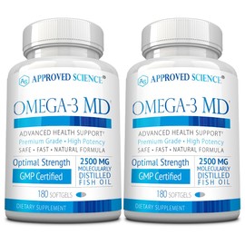Omega-3MD - Fish Oil EPA & DHA - Improve Cognitive Health - 2 Bottles - 6 Month Supply