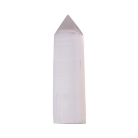 Justinstones Large White Selenite Gemstone Crystal Pointed Hexagonal Tower Reiki Chakra Faceted Prism Wand Stone Home Decor