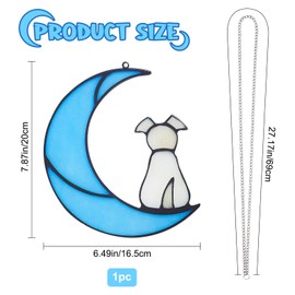 GORGECRAFT Dog and Moon Acrylic Window Hanging Dog Suncatchers Hanging Ornament for Window Home Garden Decoration, Gifts for Dog Lover