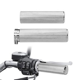1 inch Handlebar Grip Handgrips Compatible with Harley Touring Sportster Dyna Softail V-Rod Aluminum Chrome