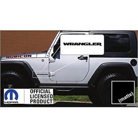Decal Mods Fender Wrangler Small Side Logo Graphic fits Jeep Wrangler JK (2007-2018) (Set of 2) SJ3Y3 Black Matte