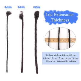 Orientfashion Human Hair Dreadlock Extensions,Locs Extensions Human Hair Regular Loc Extensions Human Hair,Human Hair Locs For Women/Men,6-20Inch 0.4cm,0.6cm and 0.8cm Permanent Locs 8inch-0.6cm 20Strands