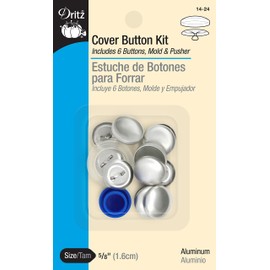 Dritz 14-24 Cover Button Kit with Tools, Size 24 (5/8-Inch), 6-Piece