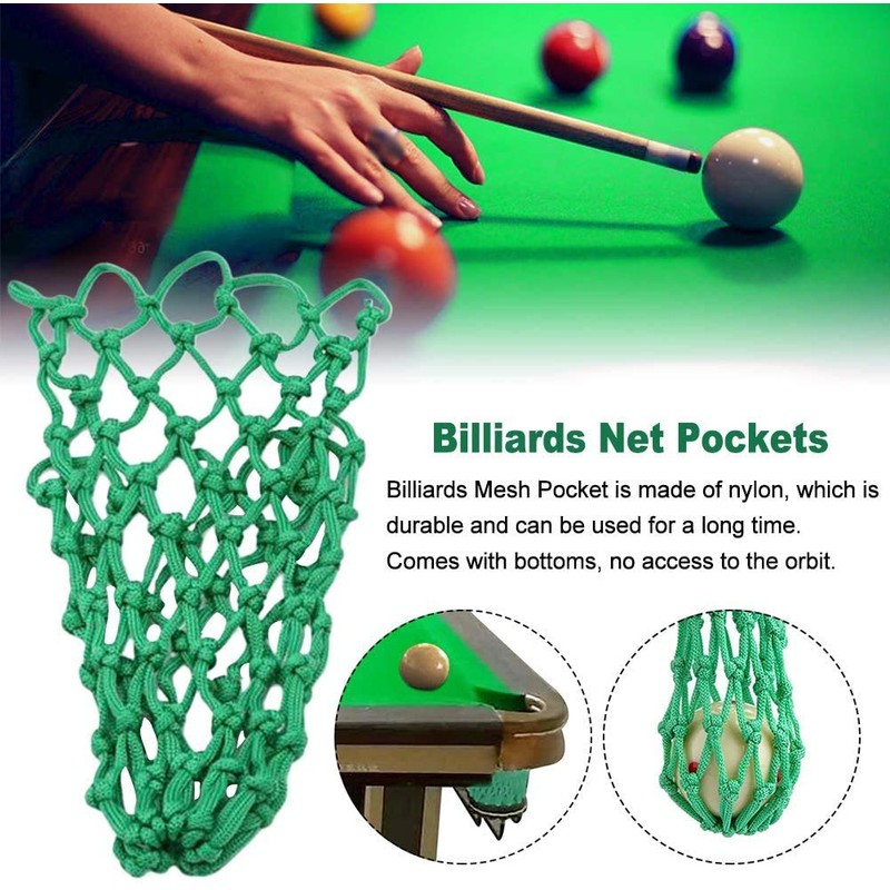 Billiards Mesh Pockets Club Bags 6 Pcs/Set Pool Table Kit