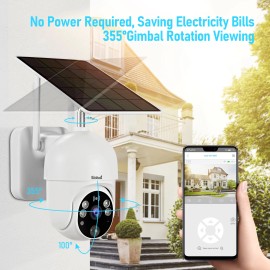 JideTech 2MP WiFi Wireless Solar Camera Outdoor PTZ with 15000mAh Rechargeable Battery Color Night Vision with SD Card SlotNetwork: Wi-Fi, Resolution: 2MP