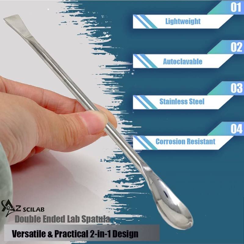 A2Z-SP001 Stainless Steel Double Ended Square & Angled Right Spoon