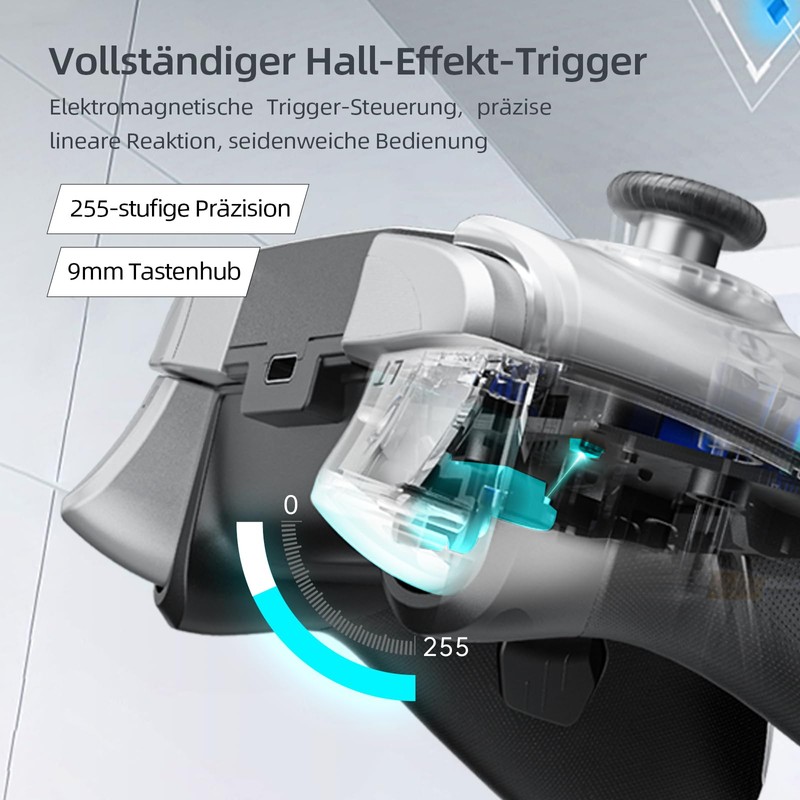 Machenike G5 Pro Wireless Controller für Windows PC/Switch/IOS/Android, RGB Lichter,