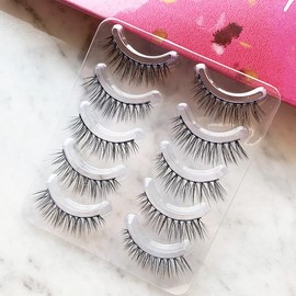 Musegetes 3D False Eyelashes Popular Black Natural Axis Soft Core Premium Fibers Hand Made A Natural Fluffy Long Soft Reusable 5 Pairs Long Tail H4