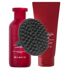 M Hair Designs Scalp Brush + Ultimate Repair Shampoo 8.45oz & Conditioner 6.76oz Duo Set – Keratin-Infused, Damage Repair, Sulfate-Free Hair Care for Stronger, Healthier Hair